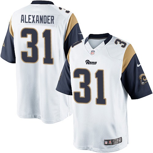 Men's Limited Mo Alexander Nike Jersey White Road - #31 NFL Los Angeles Rams